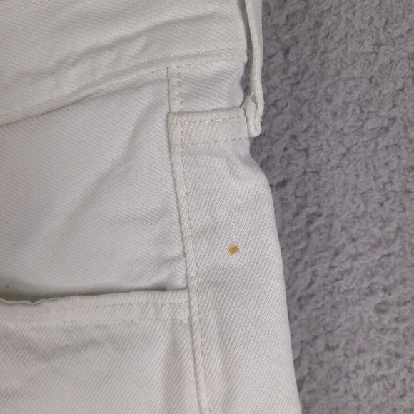 Levi's Shorts Womens Size 27 White Altered 501 Side Zipper Denim Cutoff Frayed - Picture 6 of 16